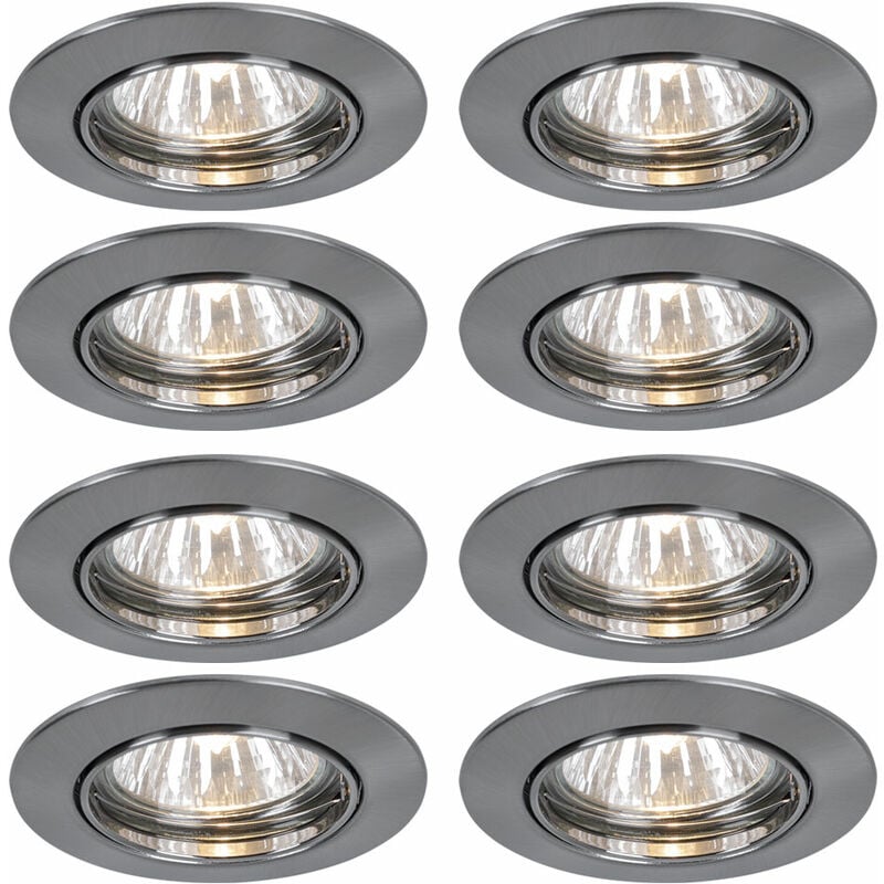 Lot de 8 spots encastrables spots alu éclairage salle à manger orientable argent