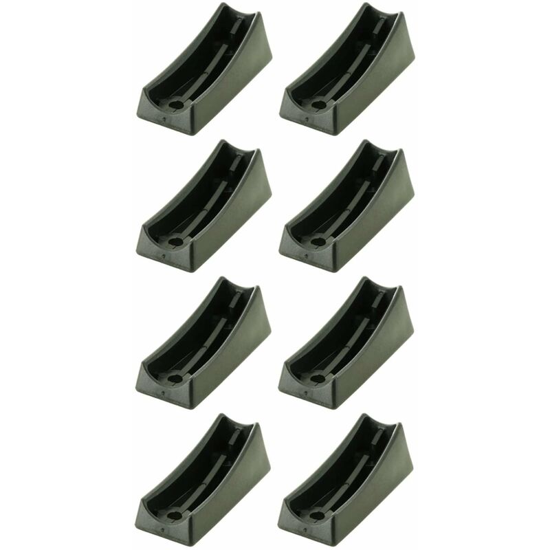 Cyclingcolors - 8x Embout plastique noir patin pied chaise Cantilever tube rond pour extrémité incurvée Meuble Protection Fauteuil Guide Angle, ø