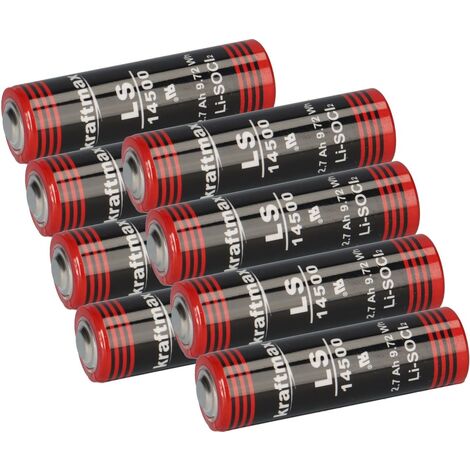 8x Kraftmax Lithium 3,6V Batterie LS14500 ER14505 AA - Zelle