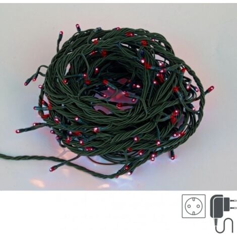 8x LED Lichterkette 180 Rot Innen-Außen