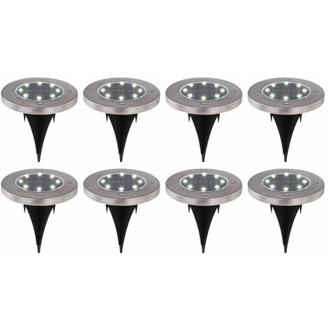 8x luces solares LED focos de espiga de suelo para exteriores focos de jardín focos de focos lámparas de enchufe de patio