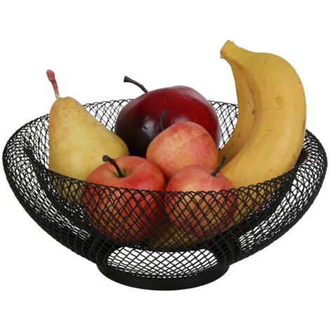 8x Metall Obstkorb 25x10 cm Schwarz Schale Früchteschüssel Gemüse Aufbewahrung
