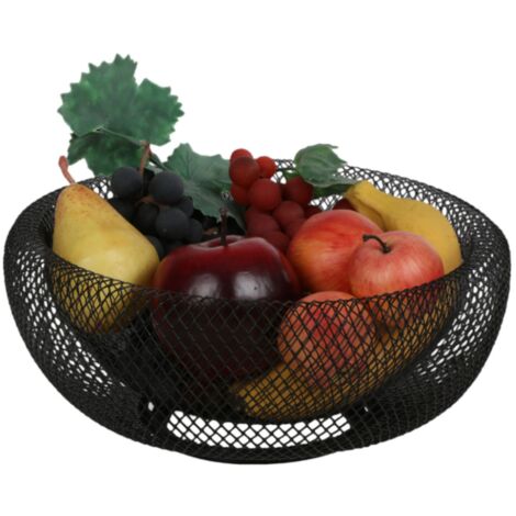 8x Metall Obstkorb Schwarz 30cm Schale Früchteschüssel Gemüse Aufbewahrung Dekoration