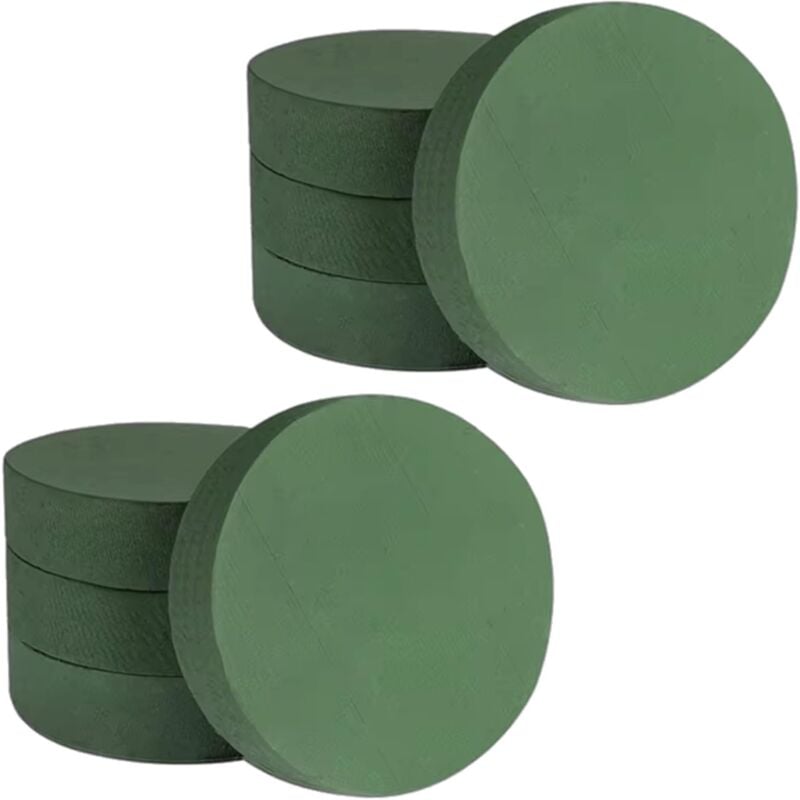 Cyclingcolors - 8x Mousse art floral brique ronde 8x4cm éponge vert séche enfichable artisanat découpe poterie pot bloc fête mariage anniversaire