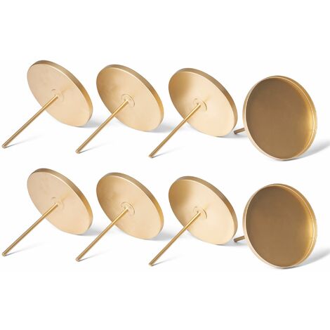 8x Novaliv Kerzenständer Kerzenpick, Kerzenpin, Kerzenhalter, 8x Flach 8 cm Gold