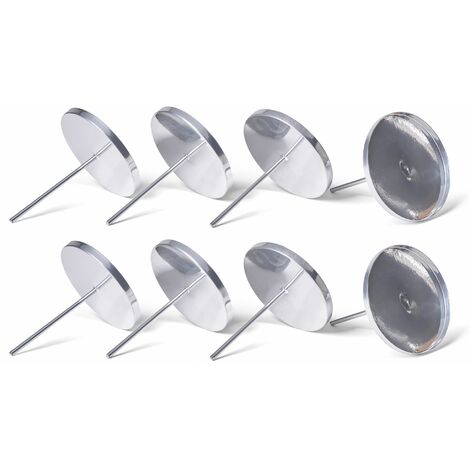 8x Novaliv Kerzenständer Kerzenpick, Kerzenpin, Kerzenhalter, 8x Flach 9 cm Silber