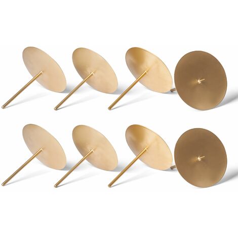 8x Novaliv Kerzenständer Kerzenpick, Kerzenpin, Kerzenhalter, 8x Mit Dorn 10 cm Gold