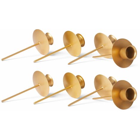 8x Novaliv Kerzenständer Stabkerze, Kerzenpin, Kerzenhalter, 8x Stabkerzen GOLD