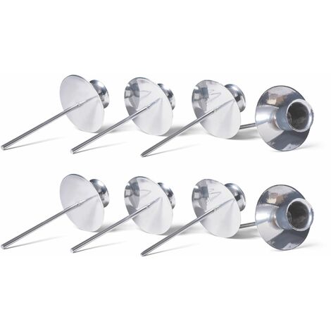 8x Novaliv Kerzenständer Stabkerze, Kerzenpin, Kerzenhalter, 8x Stabkerzen SILBER