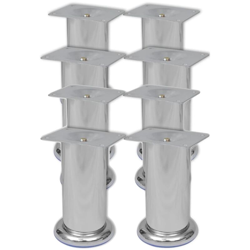 

8x Patas de sofá redondas cromadas 120 mm