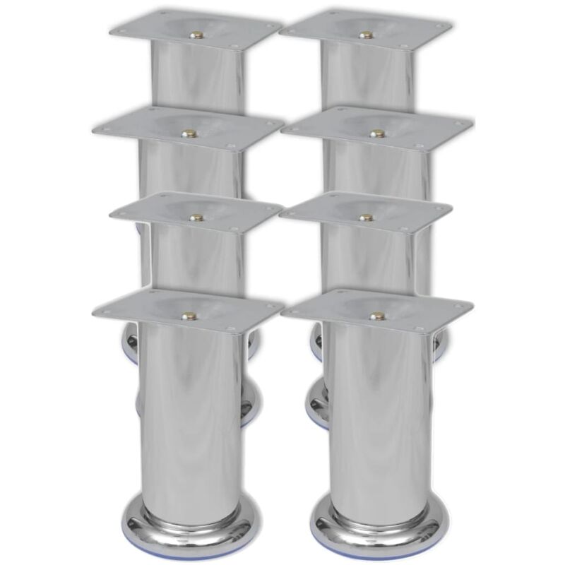 

vidaXL 8x Patas de Sofá Redondas Cromadas 120 mm - Plateado