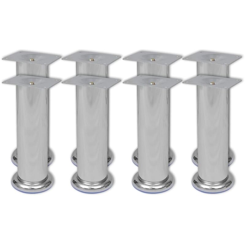 

vidaXL 8x Patas de Sofá Redondas Cromadas 180 mm - Plateado
