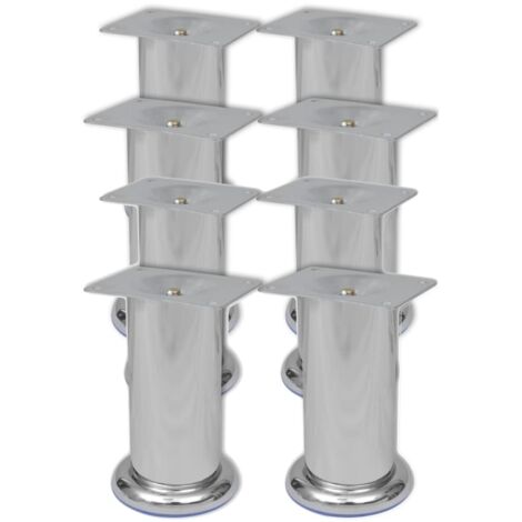 8x Patas de sofá redondas cromadas 120 mm