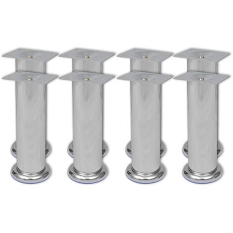 8x Patas de sofá redondas cromadas 180 mm