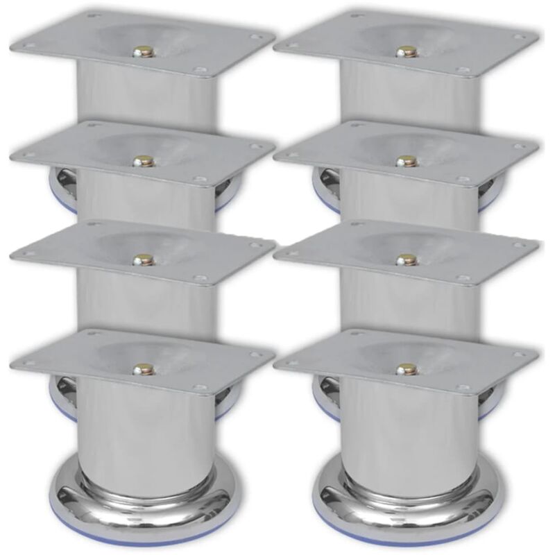 

8x Patas de sofa redondas cromadas 60 mm