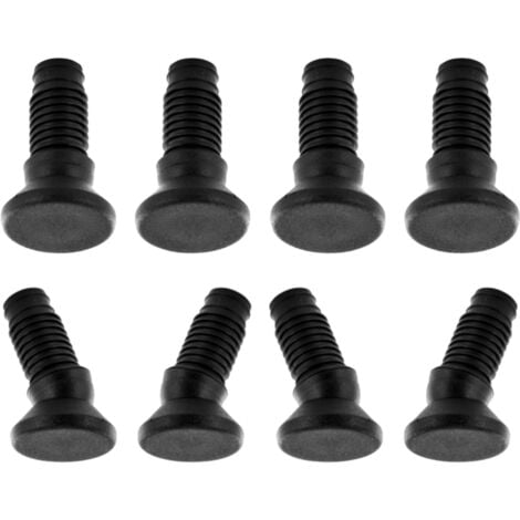 8x Piedi Sedia Regolabile Inclinazione di 20° Tappo Plastica Piedino Piede Tondo Tubi Mobili Nero, 25/16mm