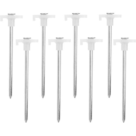 8x Piquets De Tente En Acier - Sardines Longs Et Durables Avec Monture En Plastique Pour Le Camping
