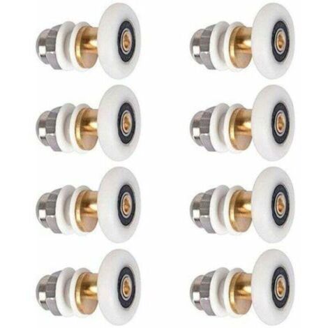 8x Roller Wheel for Sliding Shower Door, Bathroom, 19mm, Top and Bottom