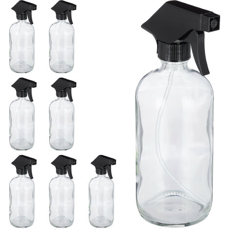 8x Spruzzino Nebulizzatore, Set 500 ml Bottiglie Spray Vuote, Vaporizzatore Parrucchieri, Pulizia, Trasparente
