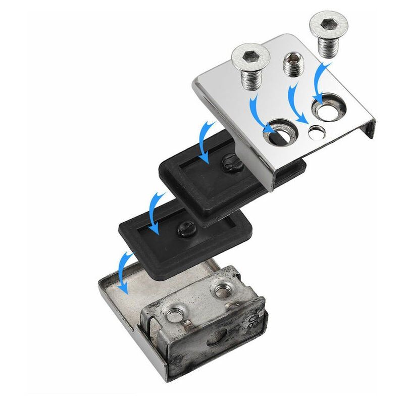 8X support de pince en verre en acier inoxydable pince à dos plat 8-10mm pour main courante - Ulisem