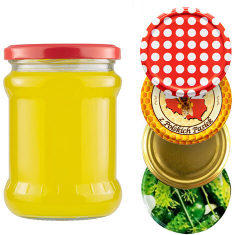 8x Tarro 500 ml para MERMELADA, CONSERVAS, CARNE, MIEL