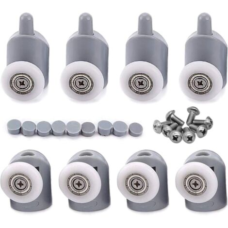 8x verstellbare Rolle, Doppelrolle, für Badezimmer, Duschtür, 25 mm
