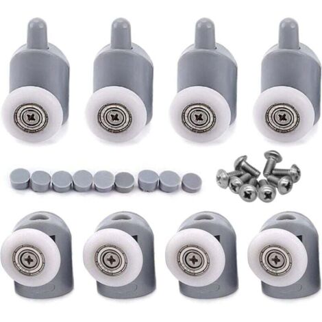 8x Verstellbare Rolle, Doppelrolle, für Badezimmer, Duschtür, 25 mm