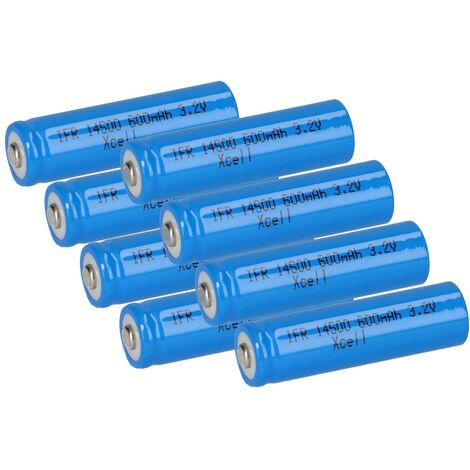8x XCell IFR 14500 AA Solar Akku LiFePO4 3,2V 600mAh