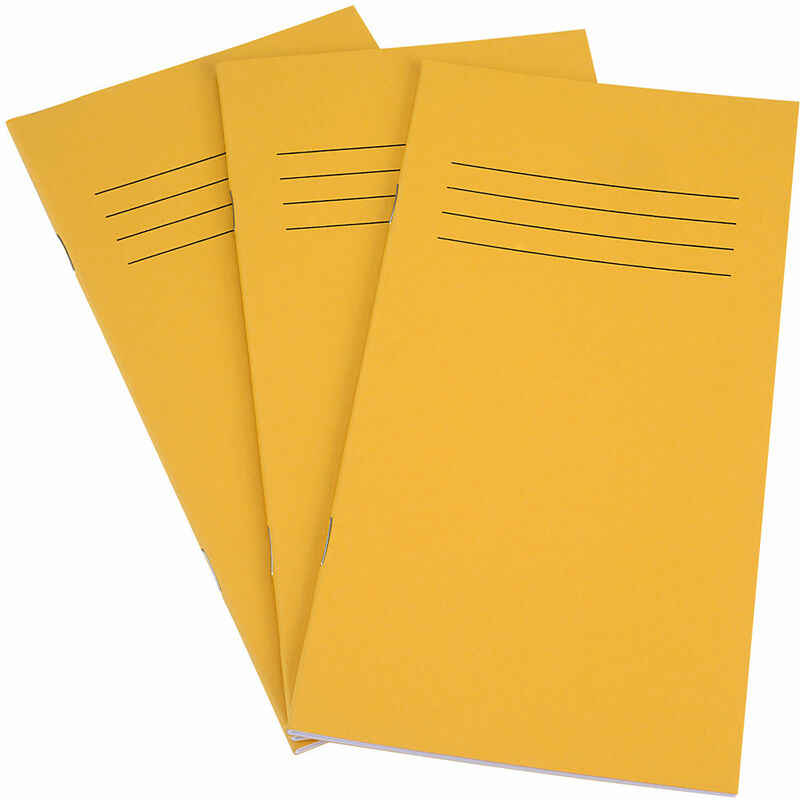 8x4in Exercise Book Ruled 8mm 32 page Light Yellow Box of 100