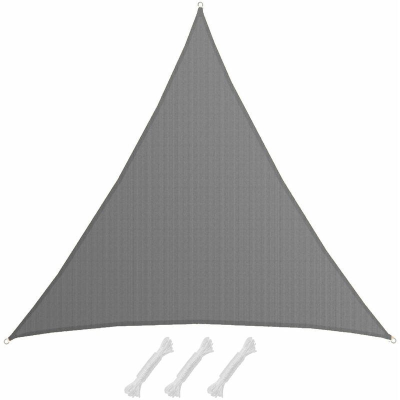 Amanka - 8x8x8 Voile d'Ombrage Perméable à l'Eau Toile Ombrage Voile Triangulaire Jardin - grau