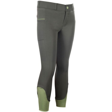9/11 anni, blu scuro: Pantaloni da bambina per equitazione modello Claire full grip con caviglia in rete