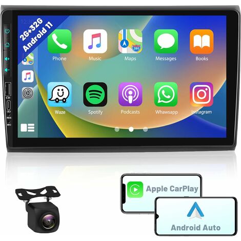 Hikity 2+64GB Android Autoradio 1 Din avec GPS WiFi, Poste Radio Voiture  avec Écran Tactile 7 Pouces Retractable Bluetooth Mirror Link USB RDS SWC +