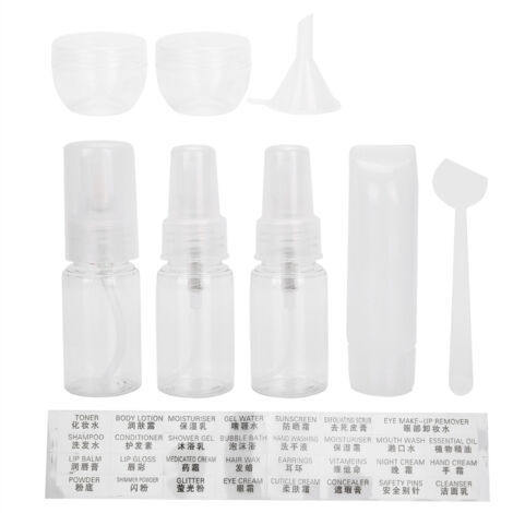 9 bouteilles vaporisatrices vides en plastique pour voyages, cosmétiques et lotions