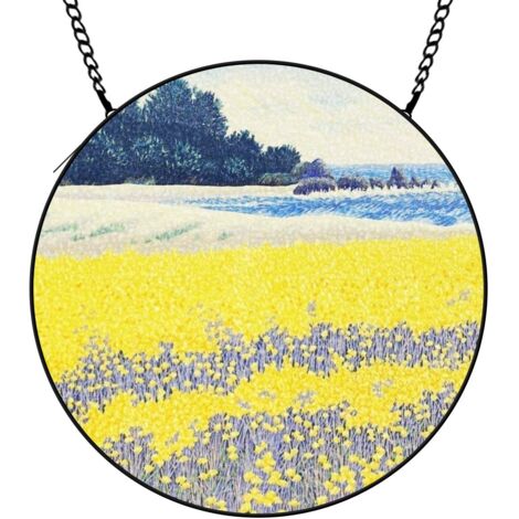 9 cm Attrape-soleil vitrail fleurs sauvages papillon abeille, décoration jardin maison, cadeau anniversaire