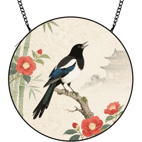 9 cm Attrape-soleil vitrail fleurs sauvages suspendu, décoration fenêtre coucher de soleil, cadeau maman
