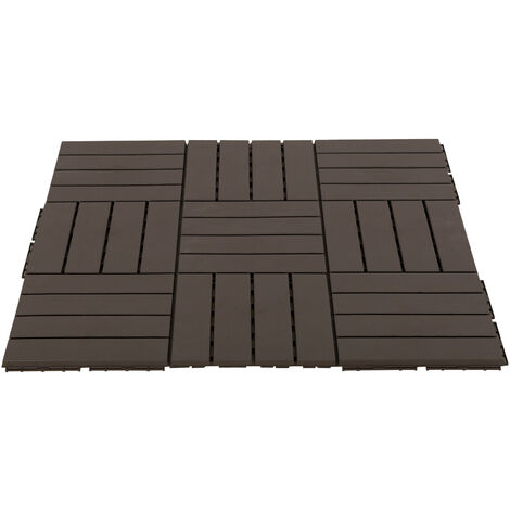 9 dalles de terrasse caillebotis emboîtables 30 x 30 cm BALTO chocolat
