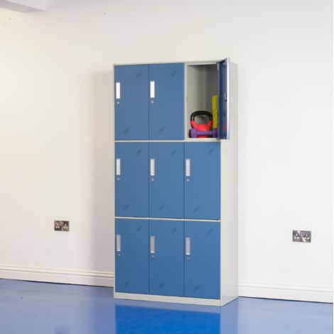 9 Door Steel Locker 1850mm H x 900mm W x 400mm D