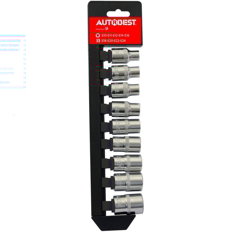 9 douilles 'étoile' 1/2' Autobest