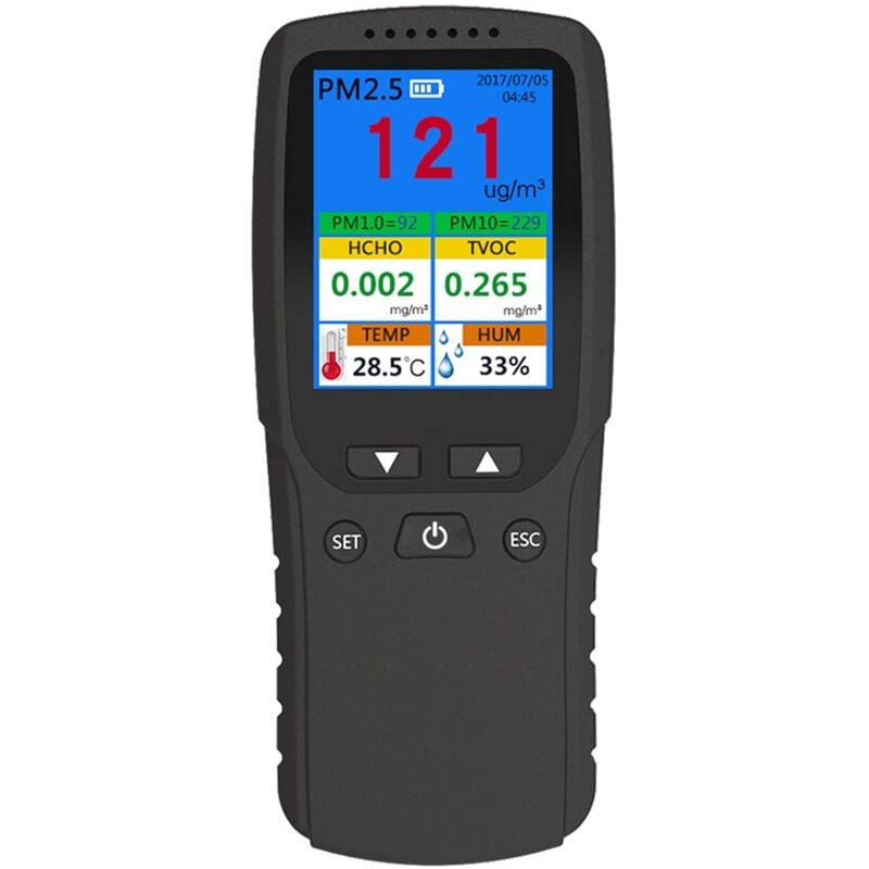 9 en 1 Moniteur De La Qualité De L'air Intérieur Extérieur PM2.5, PM1.0, PM10, HCHO, TVOC Détecteur Mètre Testeur Capteur De Température Et D'humidité