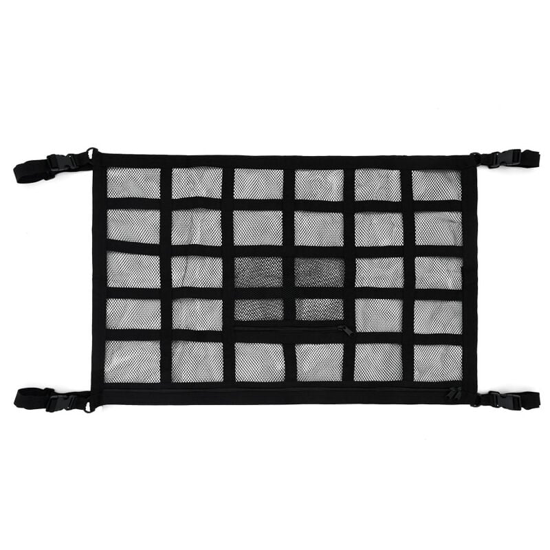 Image of (30 griglie, 78 x 53 cm) Rete portaoggetti per tetto auto, Borsa organizer per auto, Borsa a rete universale per rete elastica interna per tetto