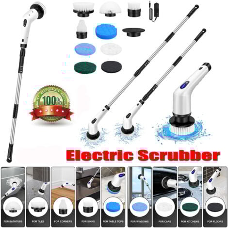9 Heads Electric Spin Scrubber Bath Tub 1000W Scrubber Cleaning Brush Chargeable
