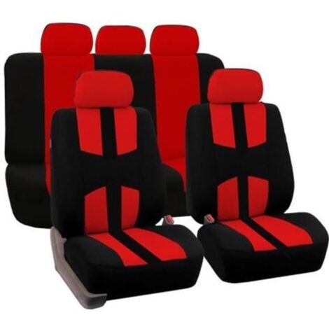 9 housses de siège de voiture pour 5 places disponibles applications universelles en 4 saisons( rouge）