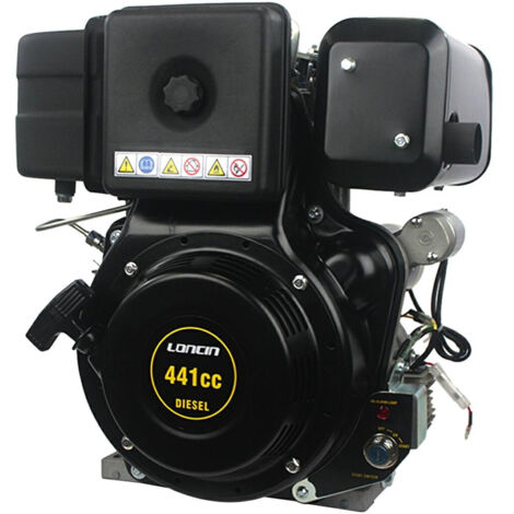 9 HP LONCIN D440FC Motore Diesel albero cilindrico 25,4 mm, avv ELETTRICO
