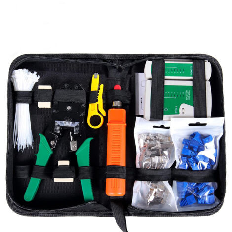 9-in-1 Professioneller Netzwerk-Tester Kabel-Set mit Reparaturwerkzeugen für Computer, LAN- und Netzwerkwartung, DIY geeignet