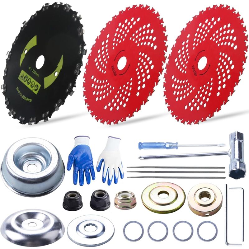9 in x 36 dents carbide tipped brush cutter blades weed eater trimmer blade 9 in x 20t carbon steel round chainsaw tooth brush blades compatible with