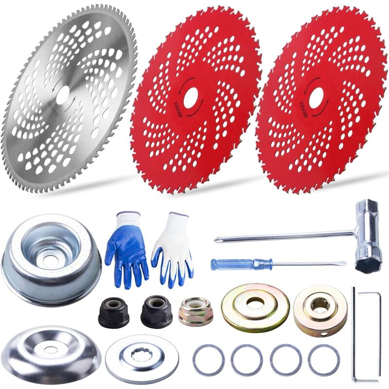 9 in x 36 teeth carbide tipped brush cutter blades weed eater trimmer blade & 10 in x 80t carbide tip brush cutter trimmer blades compatible avec