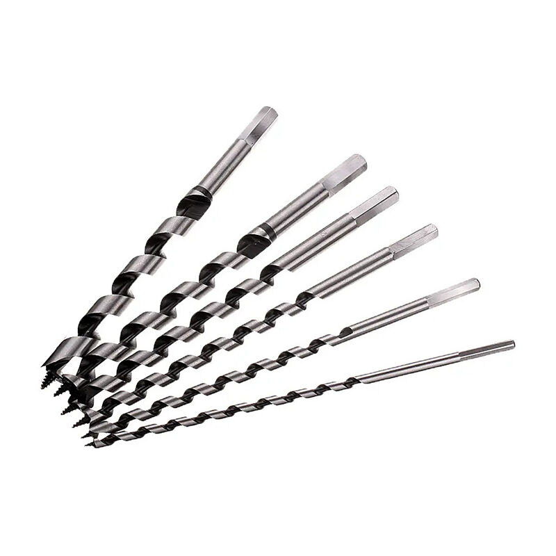 Dewdat - 9-Inch Auger Drill Bit Set, 6 Piece Set 6, 8, 10, 12, 16, 20 x 230 Auger Drill Bit Wood Auger Bit Set Wood Auger Drill Bit Woodworking Tool