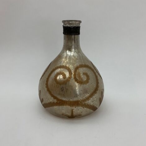 9 Inch Decorative Vase - Antique Silver Glass - L17 x W17 x H23 cm