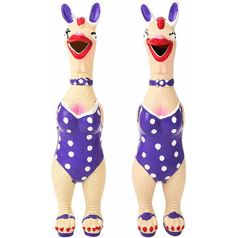 9 Inch Tall Squeaky Rubber Chicken Dog Toy Molar Latex Chew Dog Toy 2pcs
