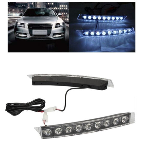 Комплект Извити За Броня Предни Мощни 9 Led Лед Диодни Дневни Светлини 12V 54W